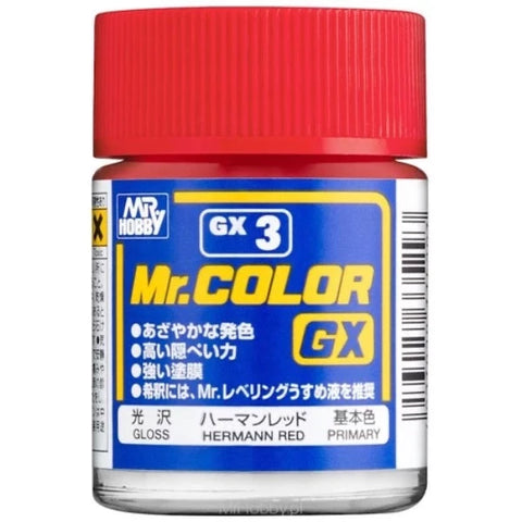 Mr Color GX3 Hermann Red gloss acrylic paint 18ml - BlackMike Models