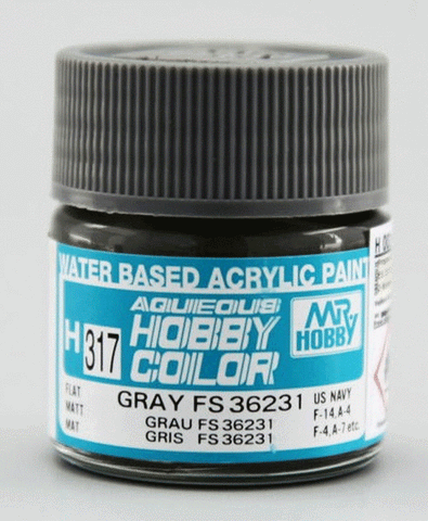 Mr Hobby Aqueous Hobby Color H317 Gray FS36231 US Navy Aircraft acrylic paint - BlackMike Models