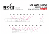 ResKit RS48-100 1/48 KAB-500Kr Russian guided bomb set instruction sheet 2