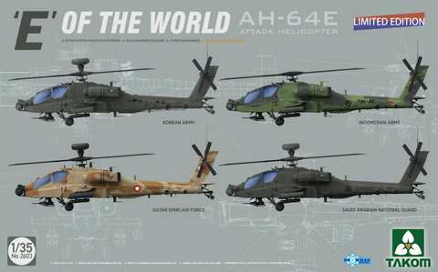 Takom 2603 1/35 scale AH-64E Apache E of the World Limited Edition kit - BlackMike Models