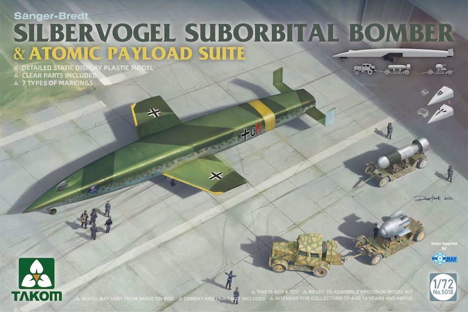 Takom 5018 1/72 scale Sänger-Bredt Silbervogel Suborbital Bomber with Atomic Payload Suite kit - BlackMike Models