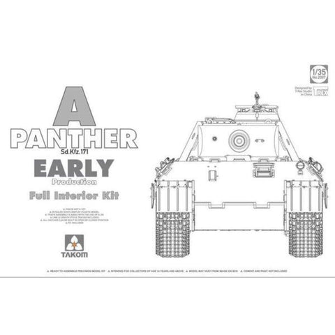 Takom 2097 1/35 WW2 German Panther Ausf. A Early Prod. with full interior - BlackMike Models