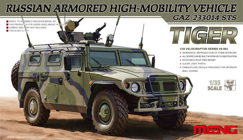 Meng VS-003 1/35 scale Gaz 233014 STS Tiger plastic model kit - BlackMike Models