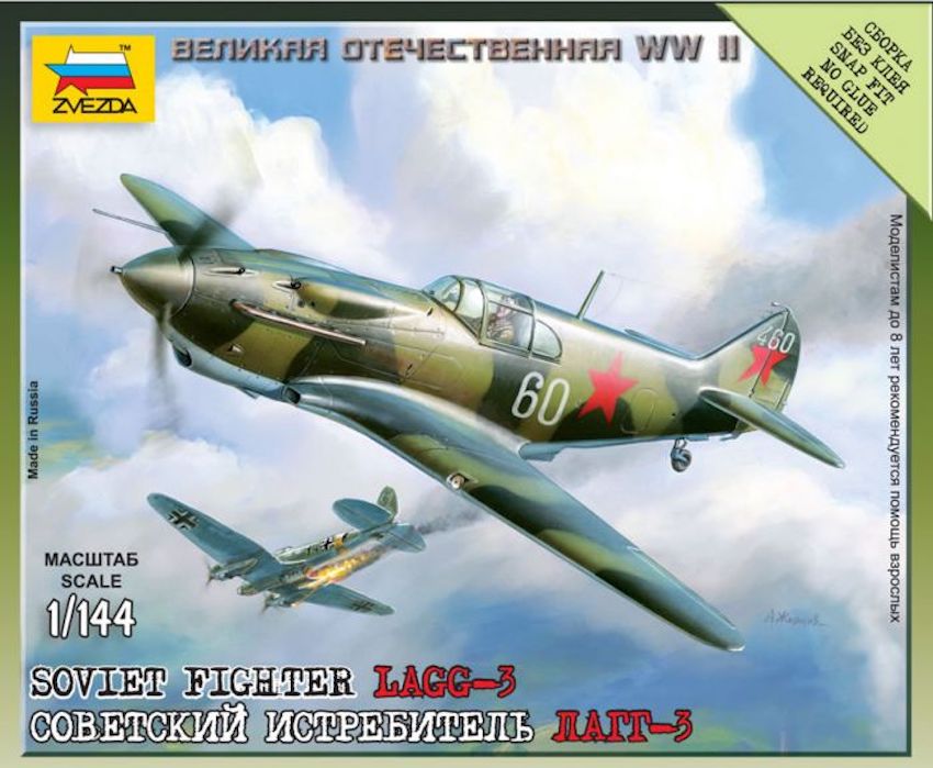 Zvezda 6118 1/144 scale LaGG-3 Soviet WW2 Fighter Snap Fit plastic kit - BlackMike Models
