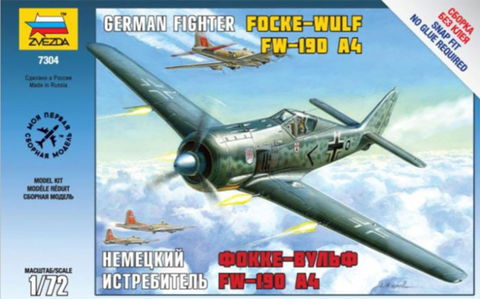 Zvezda 7304 1/72 scale Focke Wulf Fw190A-4 kit - BlackMike Models